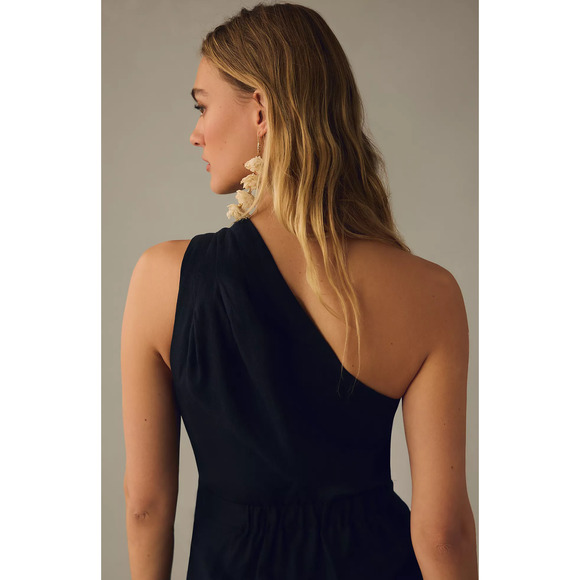 Anthropologie One-Shoulder Linen Dress - New Size 12 - Picture 4 of 6